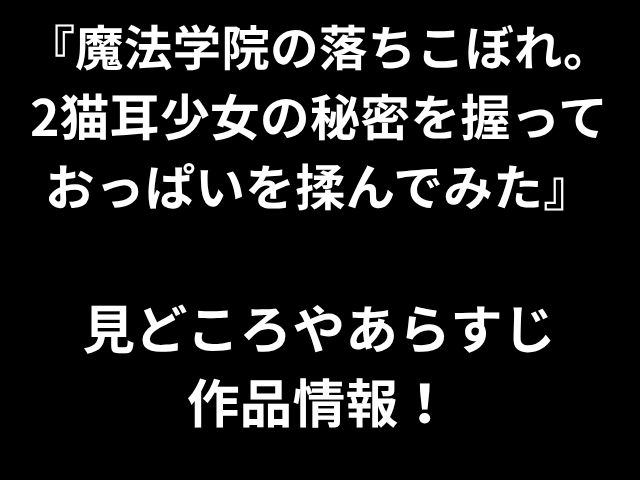 『魔法学院の落ちこぼれ。 2猫耳少女の秘密を握っておっぱいを揉んでみた』 見どころやあらすじ 作品情報！